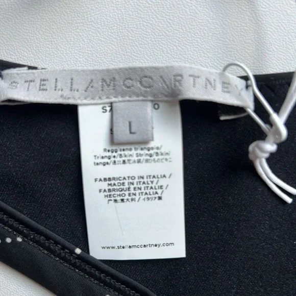 Stella McCartney Black and White Logo Triangle Bikini Top | NWT Size L - Picture 11 of 12